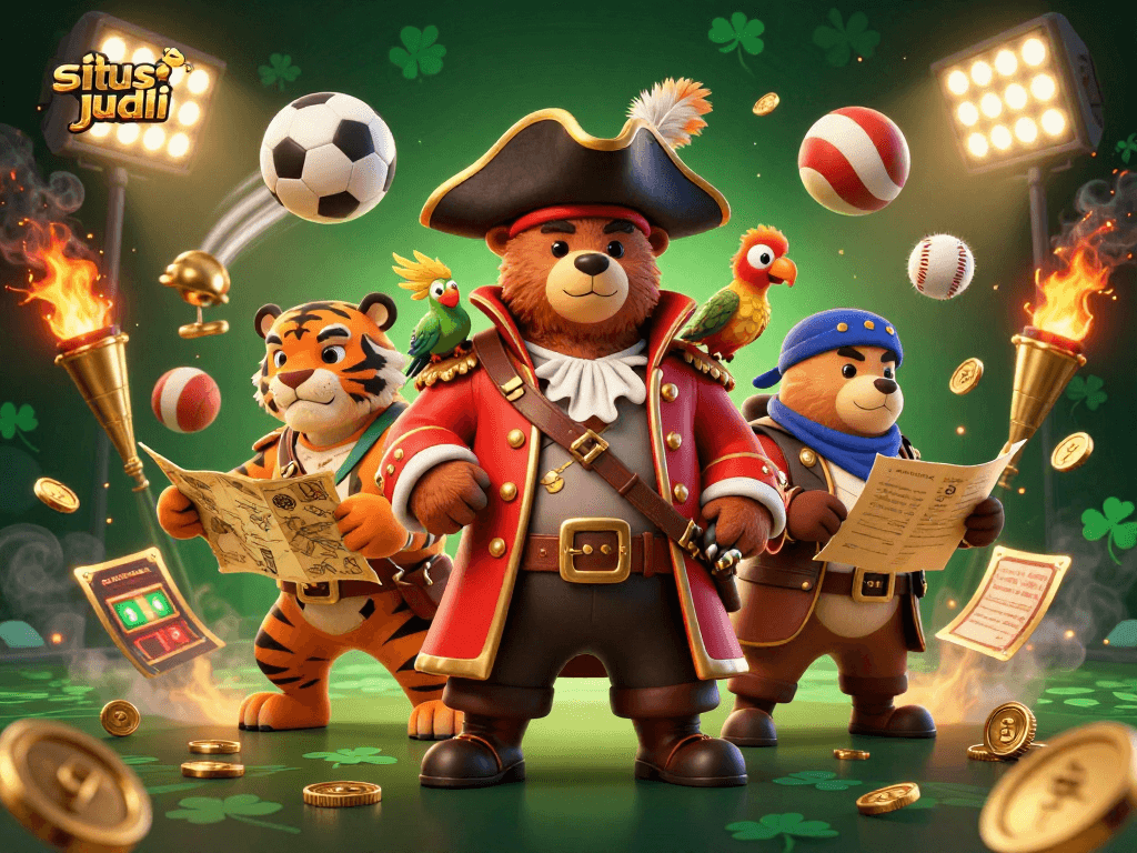 Experience thrilling situs judi bola action with animated characters and dynamic sports elements