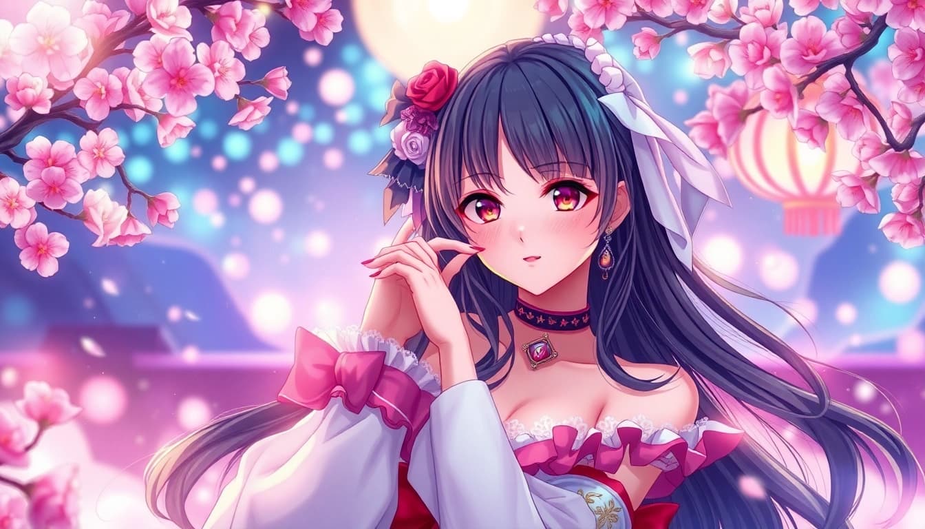 Anime sex scene featuring a vibrant, playful character in a whimsical setting.