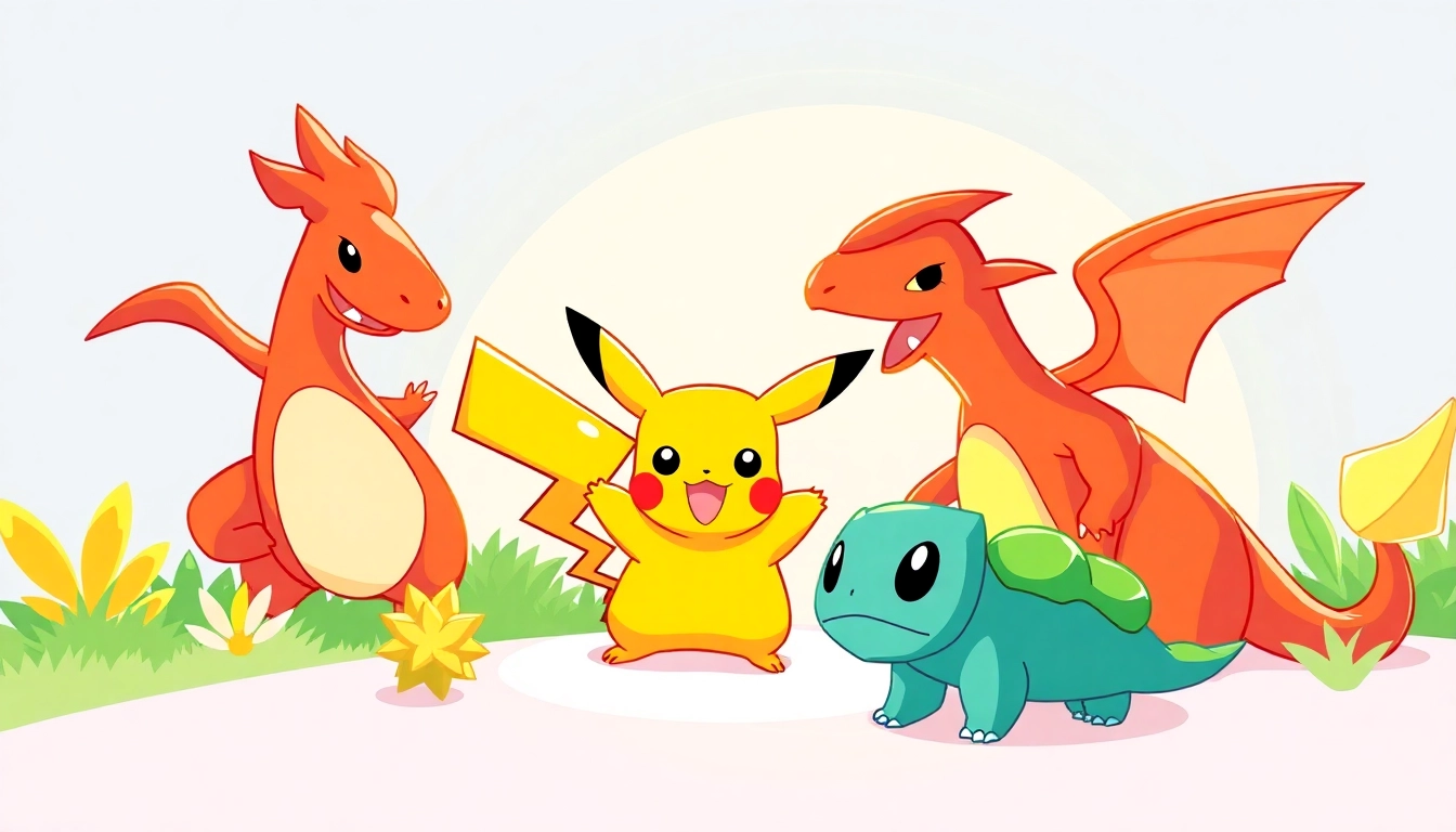 Colorful Pokémon SVG designs for Cricut crafting, showcasing popular characters.