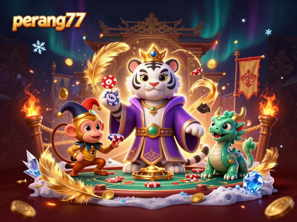 Rasakan pengalaman bermain di perang77 dengan slot dan perjudian yang menarik dalam ilustrasi kasino 3D yang menawan.
