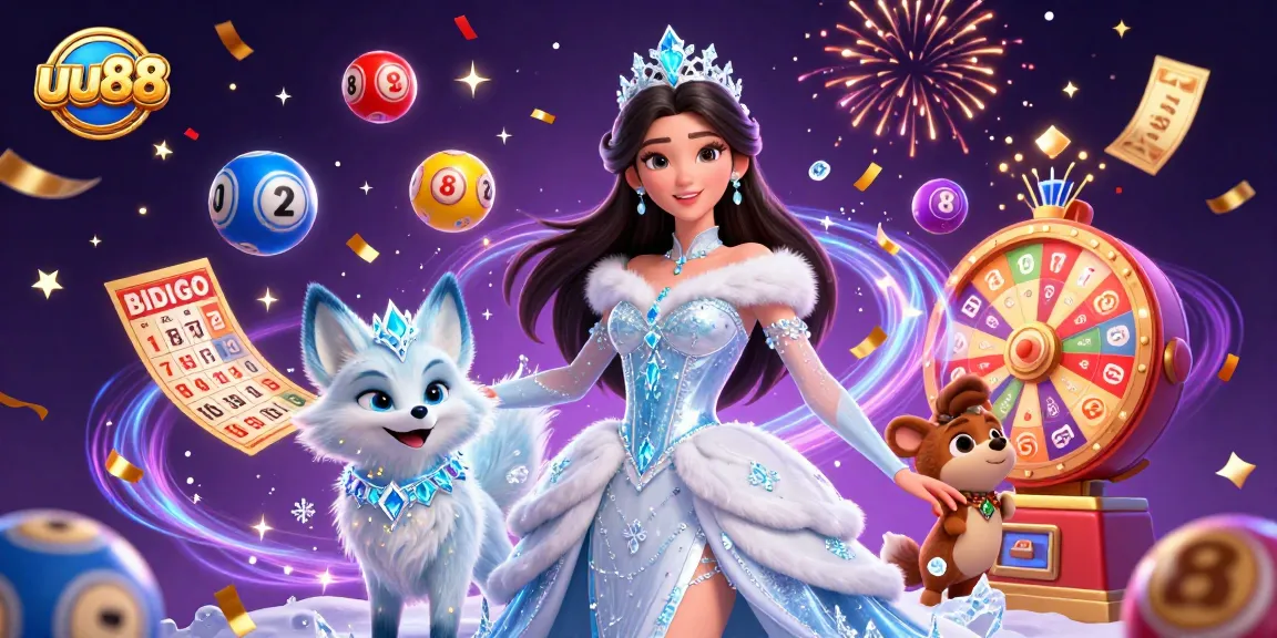 Experience the excitement of uu88 with vibrant lottery balls and festive confetti in a stunning casino scene.