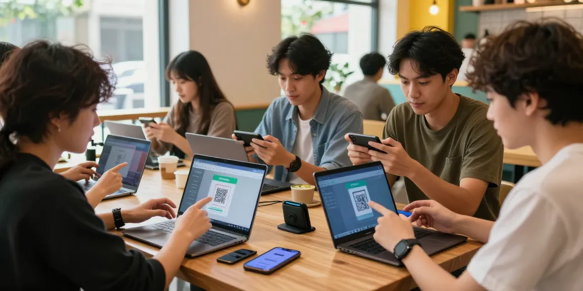 Menggunakan metode QRIS di NAGA2000 untuk pengisian akun game tanpa biaya admin setiap hari dengan teman-teman di kafe yang ramai.