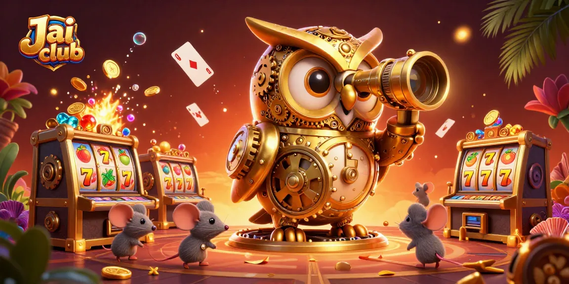 Join the exciting games at Jai club, where the golden owl oversees thrilling slot activities.