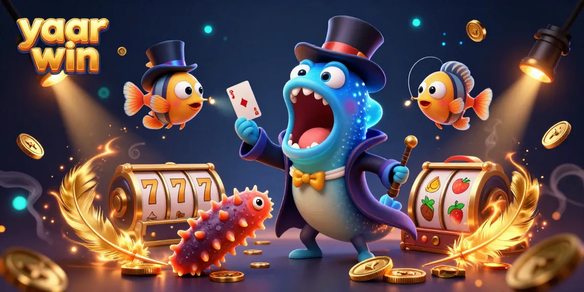 Engaging yaar win scene showcasing casino magic with luminescent sea creatures and vibrant slot elements.