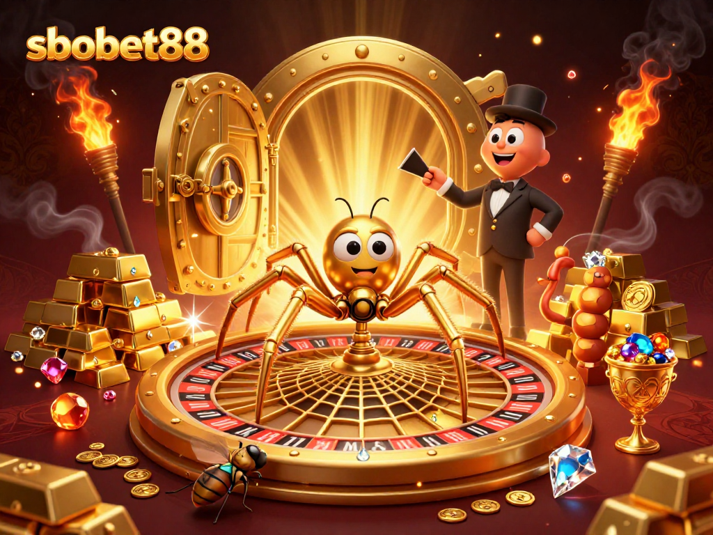Bet on sbobet88 with thrilling visuals of a spider-shaped roulette wheel pulling in lucky players.