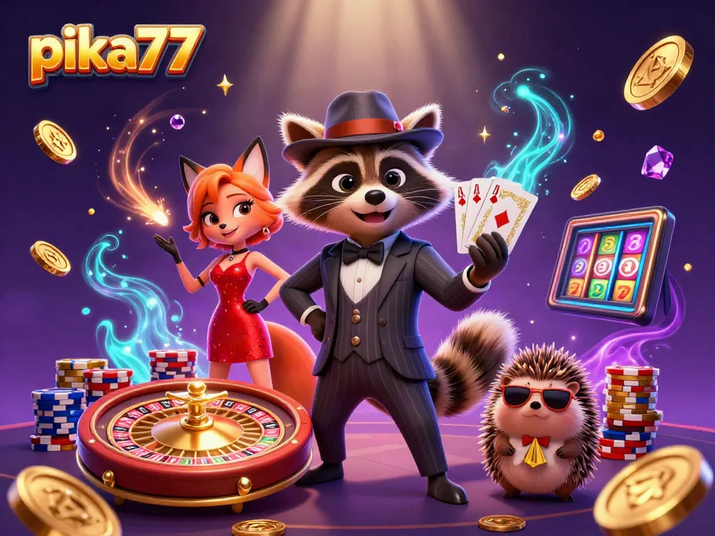 Play at pika77 and win exciting jackpots with thrilling casino games featuring dynamic characters.