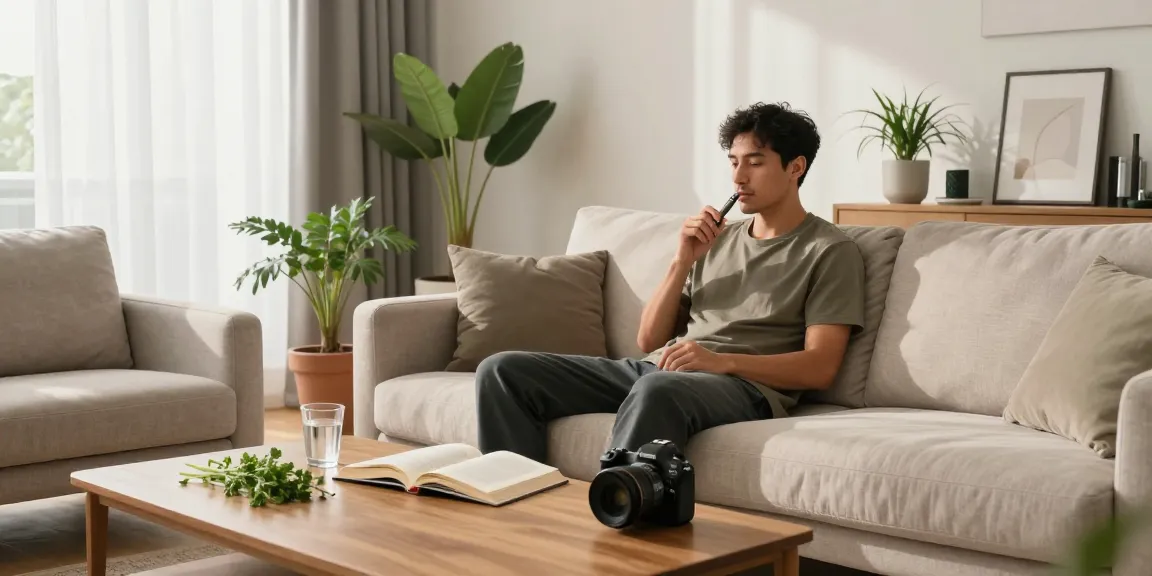 best vapes canada featuring a user enjoying premium vape device in a natural wellness setting with CBD elements.