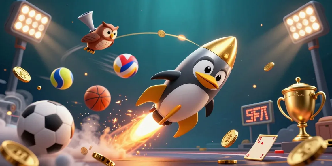 Budi4d offers an exciting online gaming experience with a dynamic illustration of a golden penguin, symbolizing wins and fun at the casino.