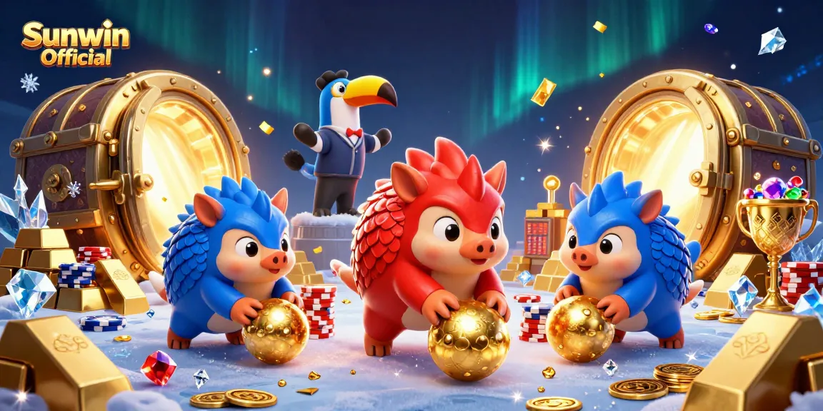 Experience exhilarating gameplay with Sunwin Official as rival pangolins clash in a casino showdown.