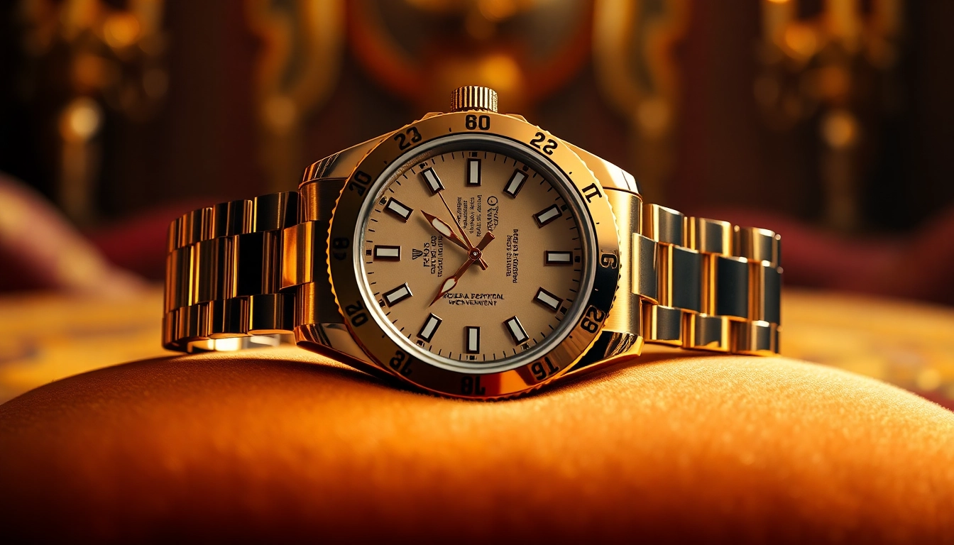 Showcasing a stunning rolex replica on a velvet display, highlighting luxury and craftsmanship.