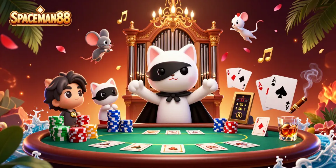 SPACEMAN88 thrills with casino adventures from a phantom cat and a mouse acrobat.
