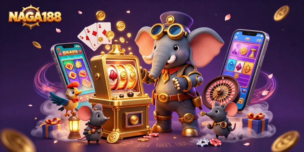 NAGA188 menghadirkan ilustrasi pachinko yang dinamis dengan elemen slot dan karakter yang menarik.