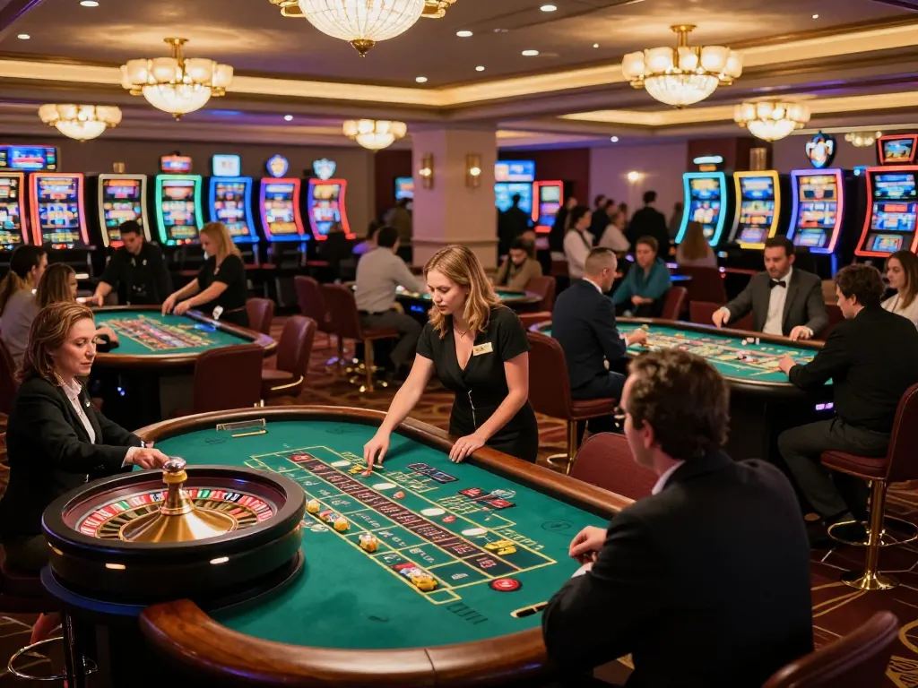 The hidden wiki link displayed as players cheer at vibrant roulette tables in an upscale casino at night