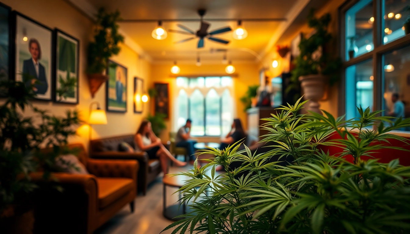 Members enjoying their time at a weed club Madrid with vibrant decor and community atmosphere.