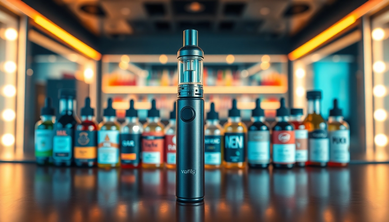 Engaging Vape & E-Liquids assortment showcasing vibrant flavors and stylish vape pen.