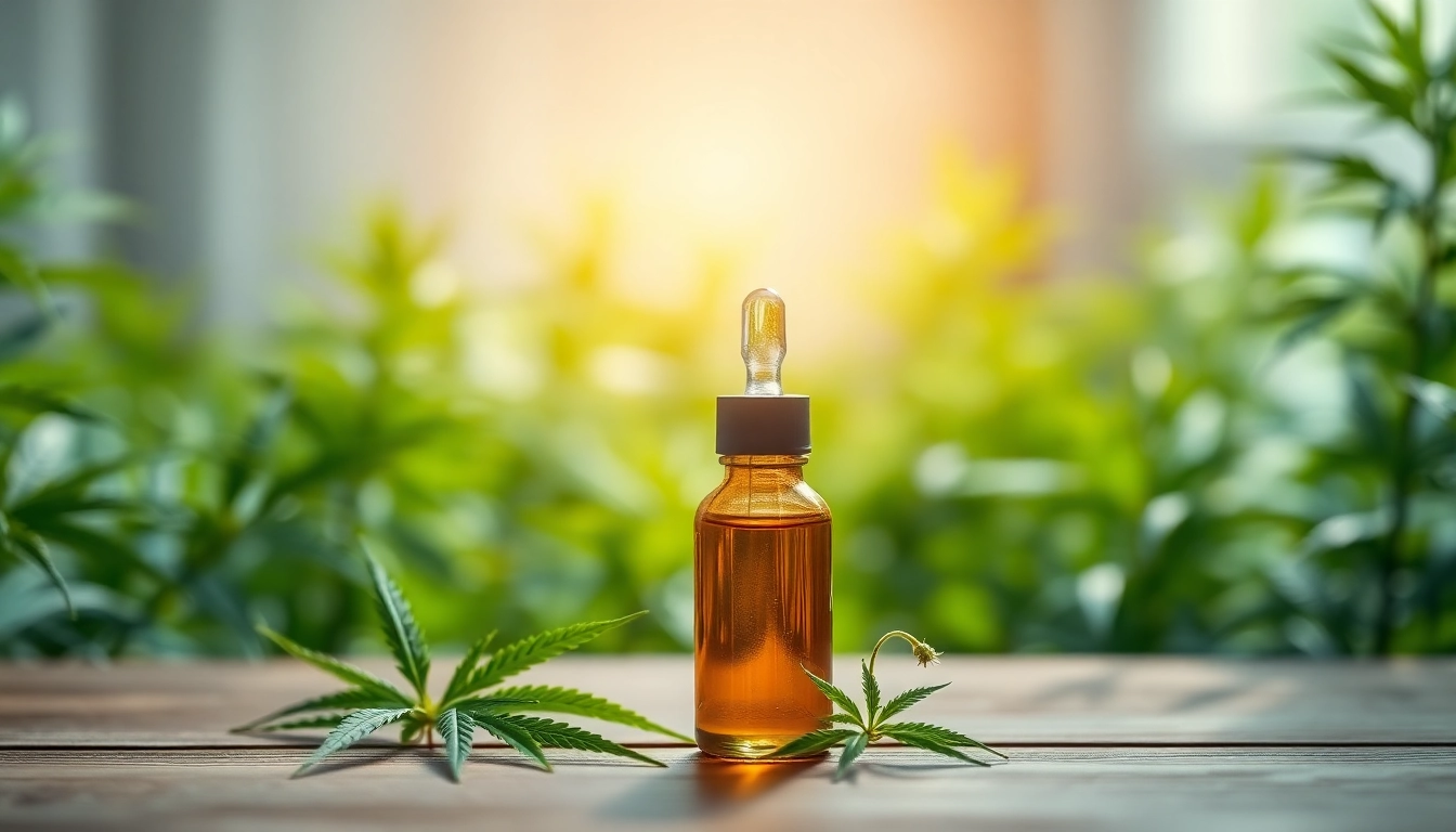 Experience the benefits of CBD with a detailed view of a CBD oil dropper amidst nature.